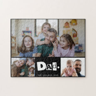 Pappa Est 3 Barn Foto Collage Familjepresent Pussel