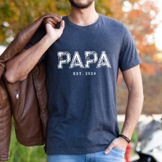 PAPPA EST Anpassningsbar Gift för Pappa T Shirt