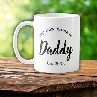 Pappa Est År Svart Första Gången Pappa Avslöja Kaffemugg