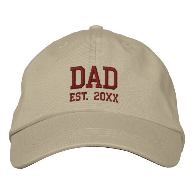 Pappa Est. ÅrText Mall Broderad Keps (Framsida)