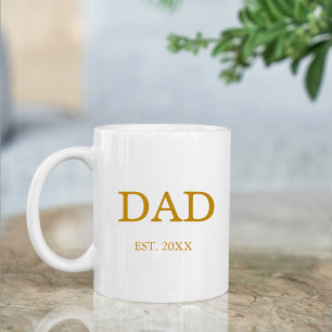 Pappa Est. Datum med Barns Guld-skript i Namn Kaffemugg