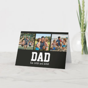 Pappa Est. Fet Svart Teckensnitt 3 Foto Fars Dag P Kort