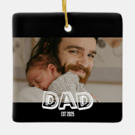Pappa Est Foto Present Ny Pappa Minne Julgransprydnad Keramik