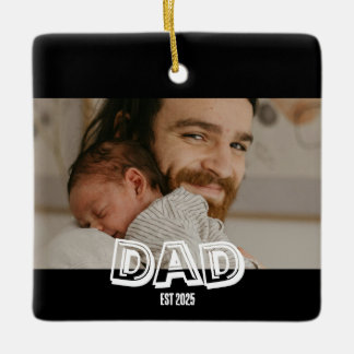 Pappa Est Foto Present Ny Pappa Minne Julgransprydnad Keramik