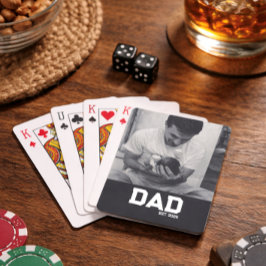 Pappa Est Foto Svart & Vitt År Fars Dag Casinokort