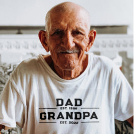 Pappa Est Grandpa Est Anpassningsbar Pappa Grandpa T Shirt
