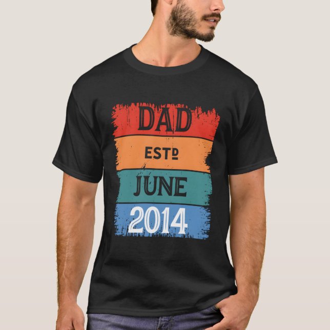 Pappa Est Jun 2014 Proud Pappa Grandpa Best Pappa  T Shirt (Framsida)