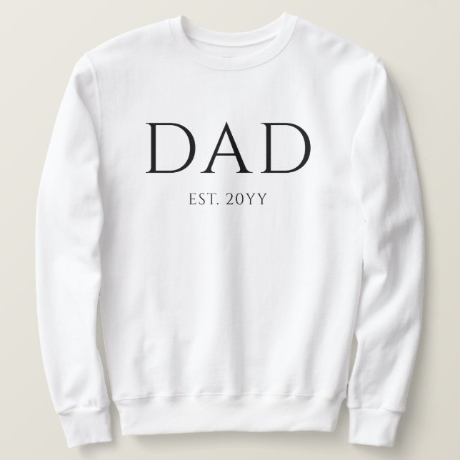 Pappa Est Modern New Pappa befordrad till Pappa Lång Ärmad Tröja (Design framsida)