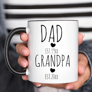 Pappa Est New Grandpa Est Två-Tonad Mugg