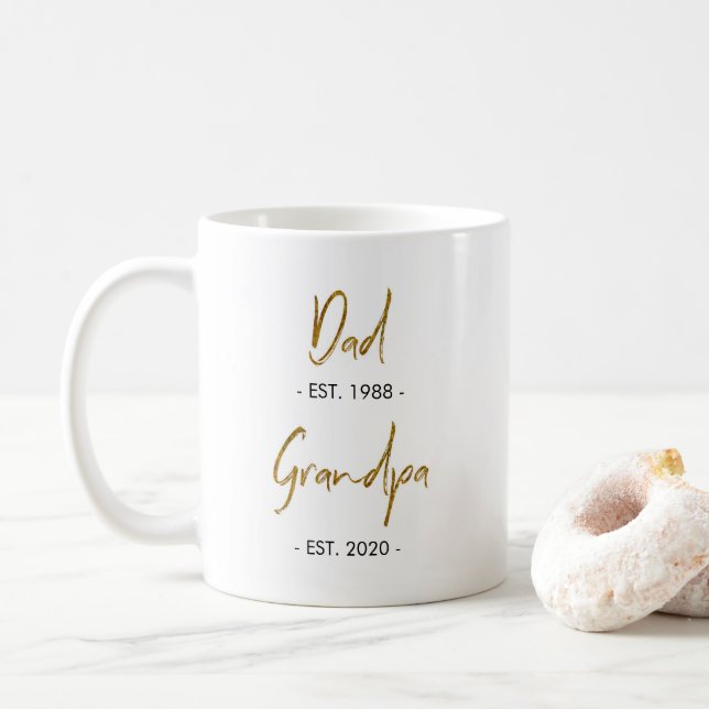 Pappa Est. till Grandpa Est. Kaffe Mugg (Med munk)