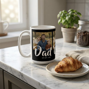 Pappa Established Script Svart 3 Foto Kaffemugg
