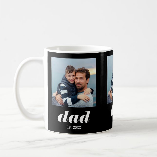 Pappa Established Typography Svart 3 Foto Kaffemugg (Vänster)
