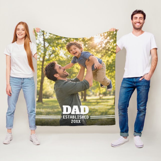 Pappa Estalished Fadern Barn Suvenir Fleecefilt (På plats)