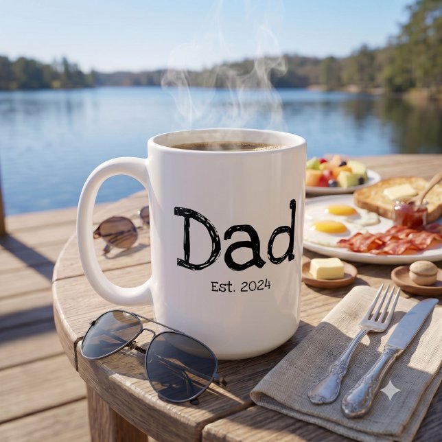 Pappa Estalished Fet Bold Svart Vitt Kaffemugg (Skapare uppladdad)