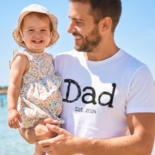 Pappa Estalished Fet Fet Bold Svart Vitt T Shirt