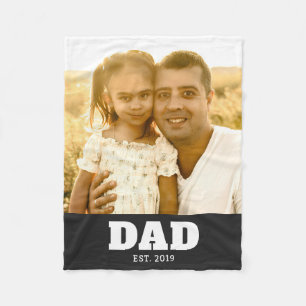 Pappa Estalished Fet stilrent vitt & svart foto Fleecefilt