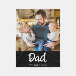 Pappa Estalished Foto Svart Skrift Fleecefilt