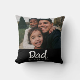 Pappa Estalished Foto Vit Skrift Kudde