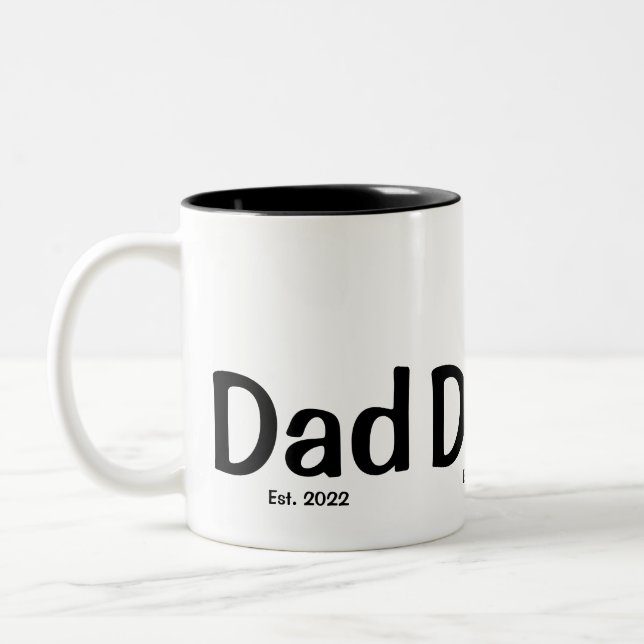 Pappa Estblick Ny Pappagåva  Två-Tonad Mugg (Vänster)