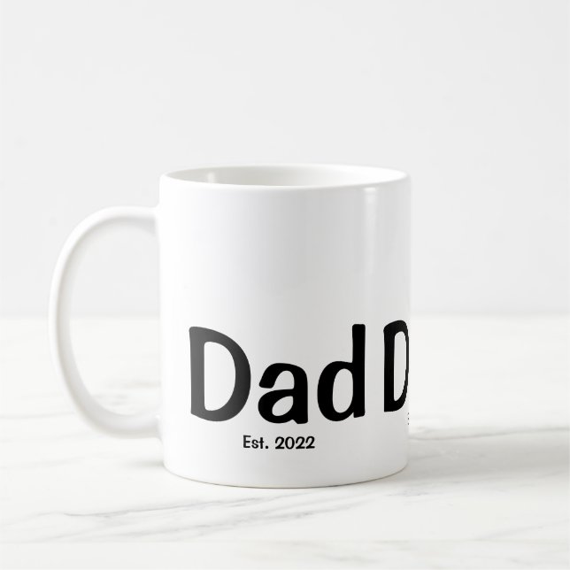 Pappa Estblickade Ny Pappagåva  Kaffemugg (Vänster)