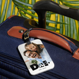 Pappa Etablerad Anpassad Familjefoto Modern Bagagebricka