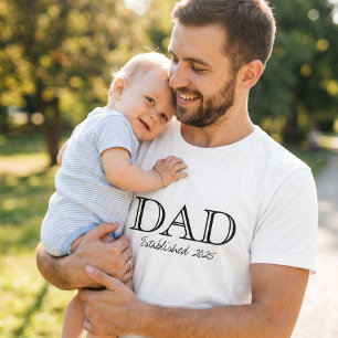 Pappa Etablerad Fet Svart Vit T Shirt
