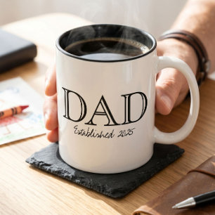 Pappa Etablerad Fet Svart Vit Två-Tonad Mugg