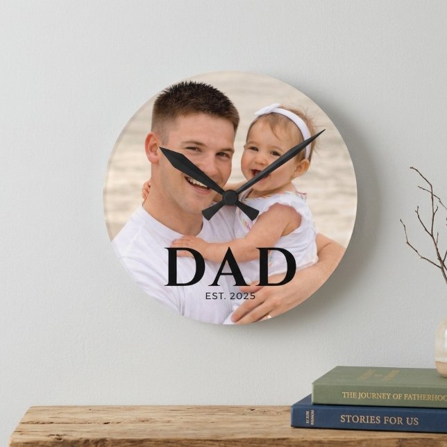 Pappa etablerad foto Fars dag  Rund Klocka (Skapare uppladdad)