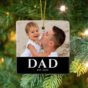 Pappa etablerad foto minne julgransprydnad keramik
