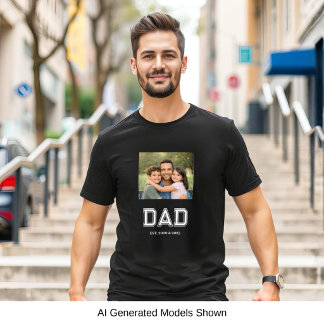 Pappa Etablerad Foto Modern Typsnitt Svart T Shirt