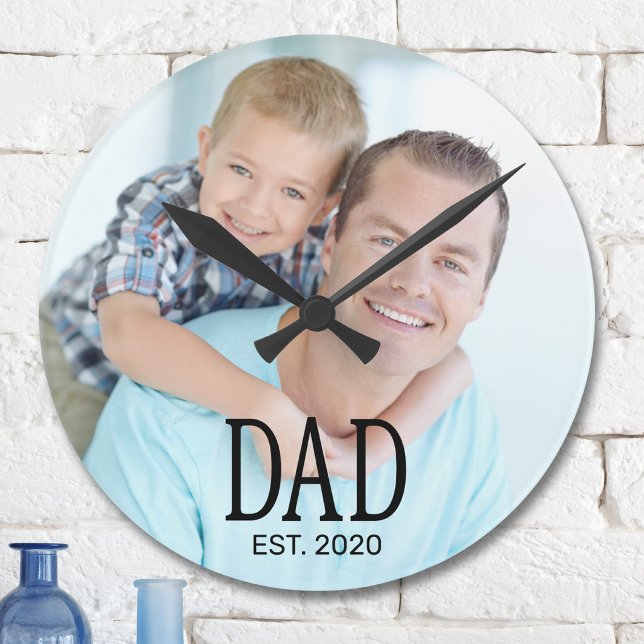 Pappa etablerad foto rund klocka (Skapare uppladdad)