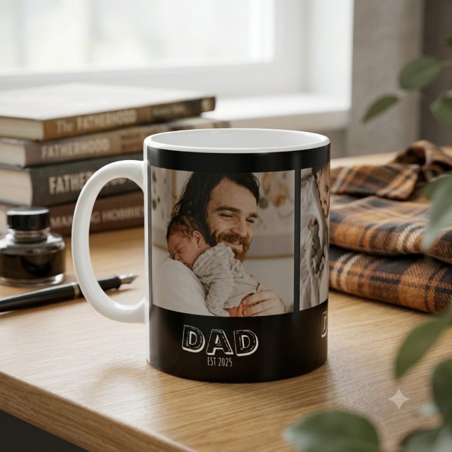 Pappa etablerade 3 Foto Present Faderns Klenod Kaffemugg (Skapare uppladdad)