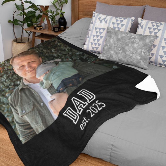 Pappa etablerade anpassat år Foto Faderspresent Fleecefilt (Skapare uppladdad)