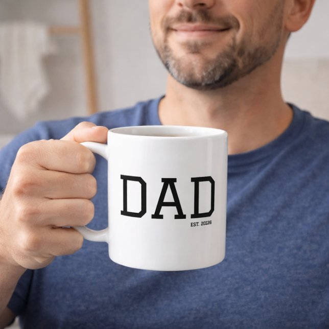 Pappa etablerade anpassningsbart år Fars dag  Kaffemugg (Skapare uppladdad)