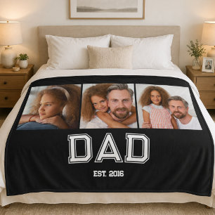 Pappa etablerade eleganta 3 fotosvågar svart fleecefilt