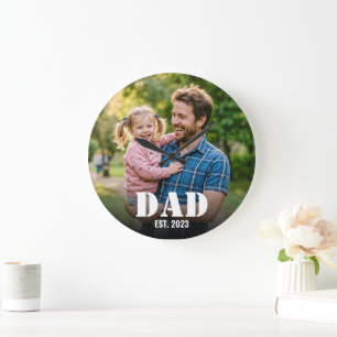 Pappa etablerade enkel fet typografi & foto stor klocka