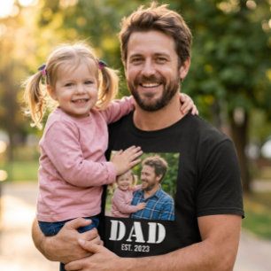 Pappa etablerade enkel fet vit text och foto t shirt