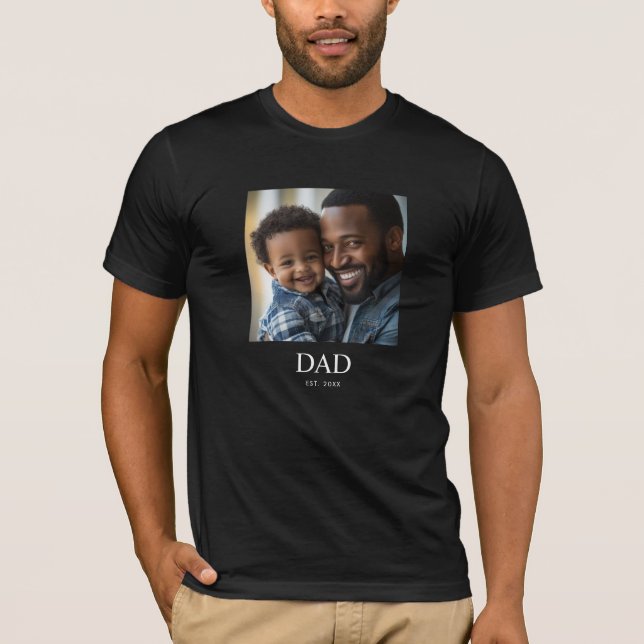 Pappa etablerade enkel foto  t shirt (Framsida)
