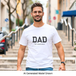 Pappa etablerade enkel modern typografi vit t shirt
