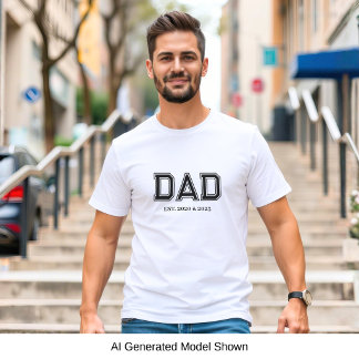 Pappa etablerade enkel modern typografi vit t shirt