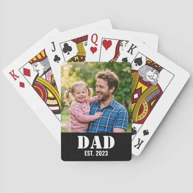 Pappa etablerade enkel svart typografi casinokort (Baksidan)