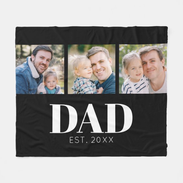 Pappa etablerade fars dag 3 Foto Fleecefilt (Framsidan (Horisontell))
