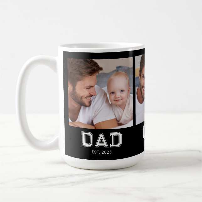 Pappa etablerade fet svart 3 foto kaffemugg (Vänster)