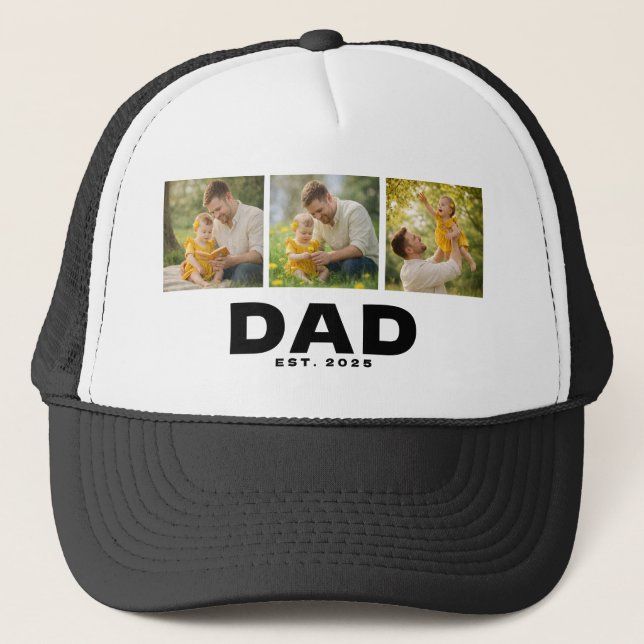 Pappa etablerade fet svart 3 foto keps (Framsida)