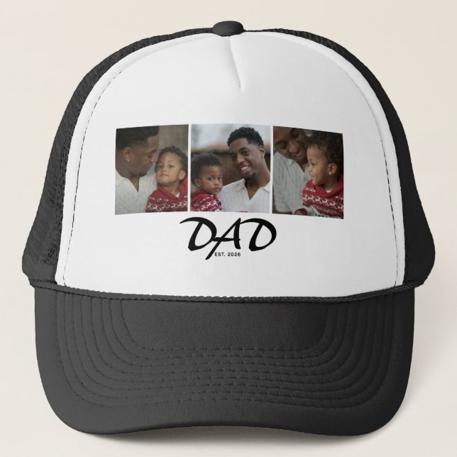 Pappa etablerade fet svart 3 foto keps (Framsida)