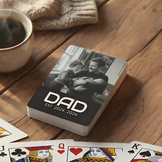 Pappa etablerade fet svart foto casinokort (Skapare uppladdad)