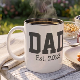 Pappa Etablerade Fet Svart Text Svart Två-Tonad Mugg