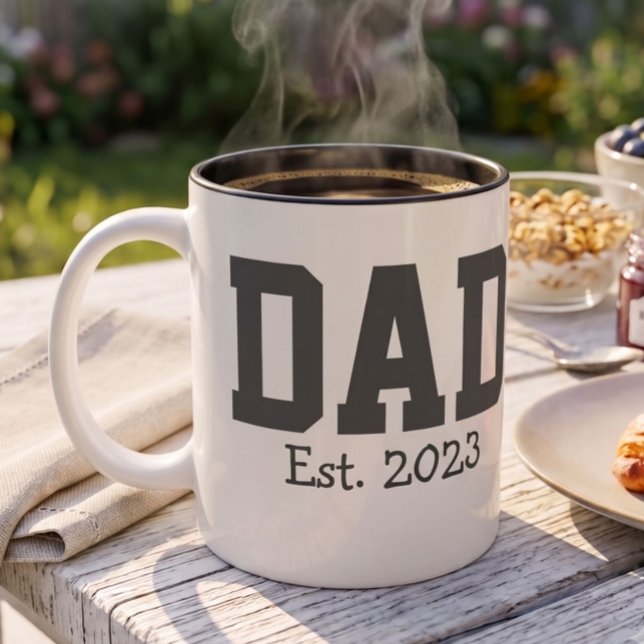 Pappa Etablerade Fet Svart Text Svart Två-Tonad Mugg (Skapare uppladdad)
