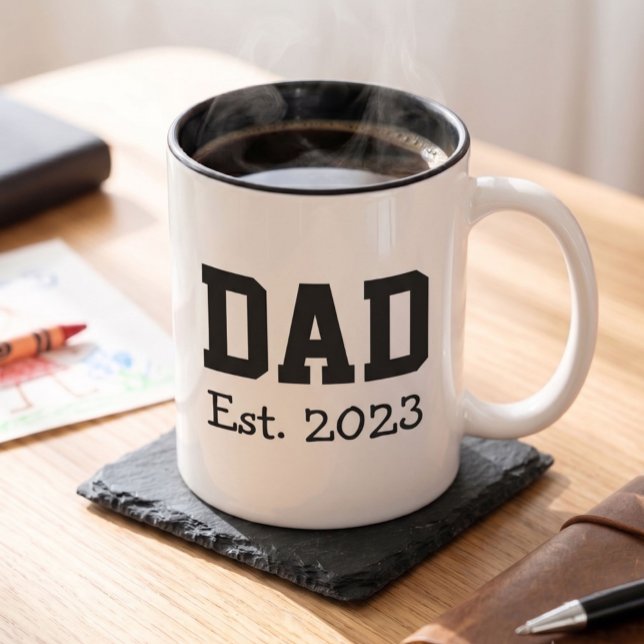 Pappa Etablerade Fet Svart Text Svart Två-Tonad Mugg (Skapare uppladdad)