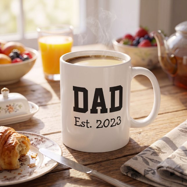 Pappa Etablerade Fet Svart Text Vit Kaffemugg (Skapare uppladdad)